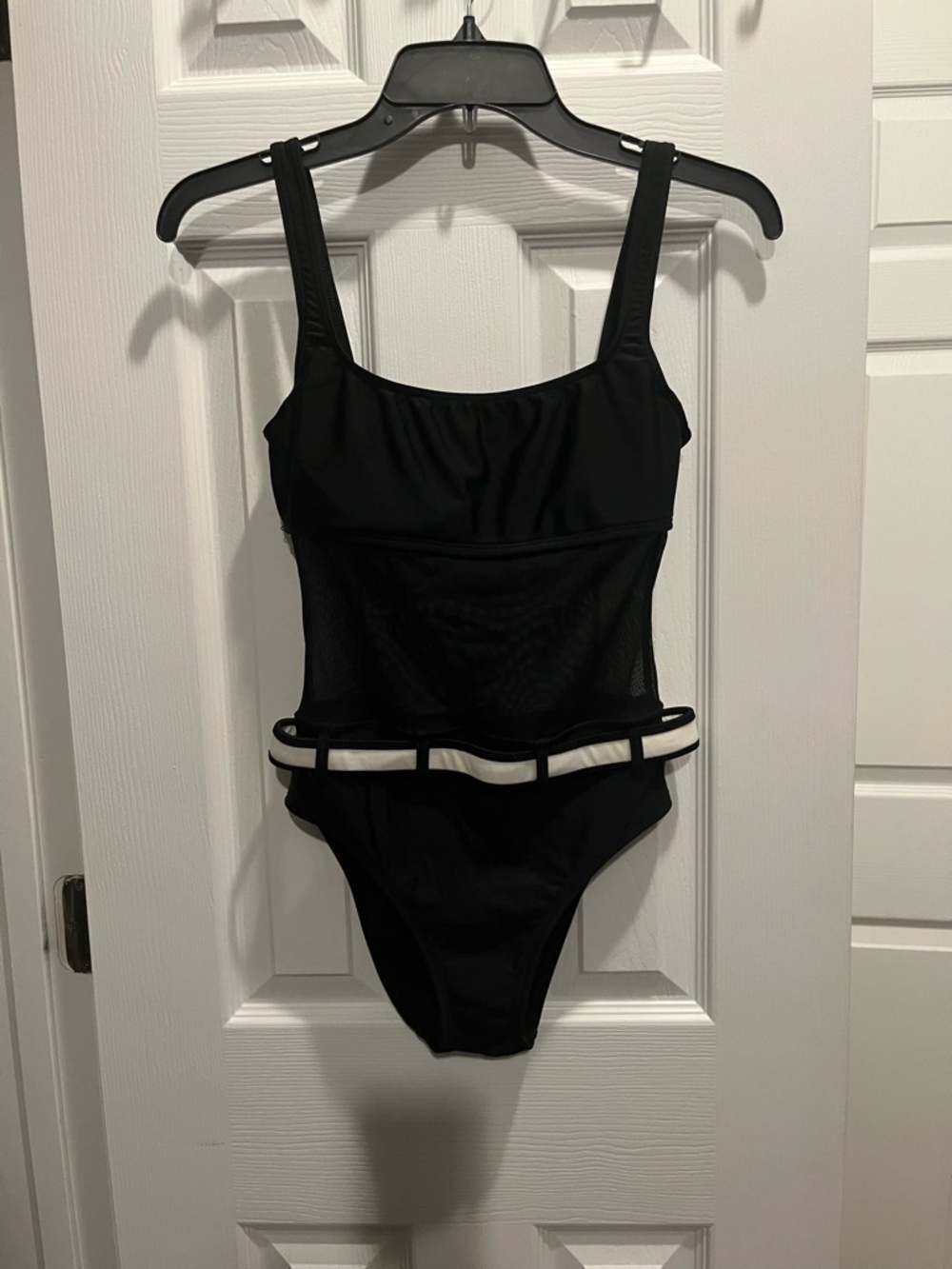 La Blanca Black One-Piece Swimsuit with White Accent